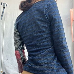vintage Bebe blue and red retro off the shoulder top #offtheshoulder#y2k#bebe